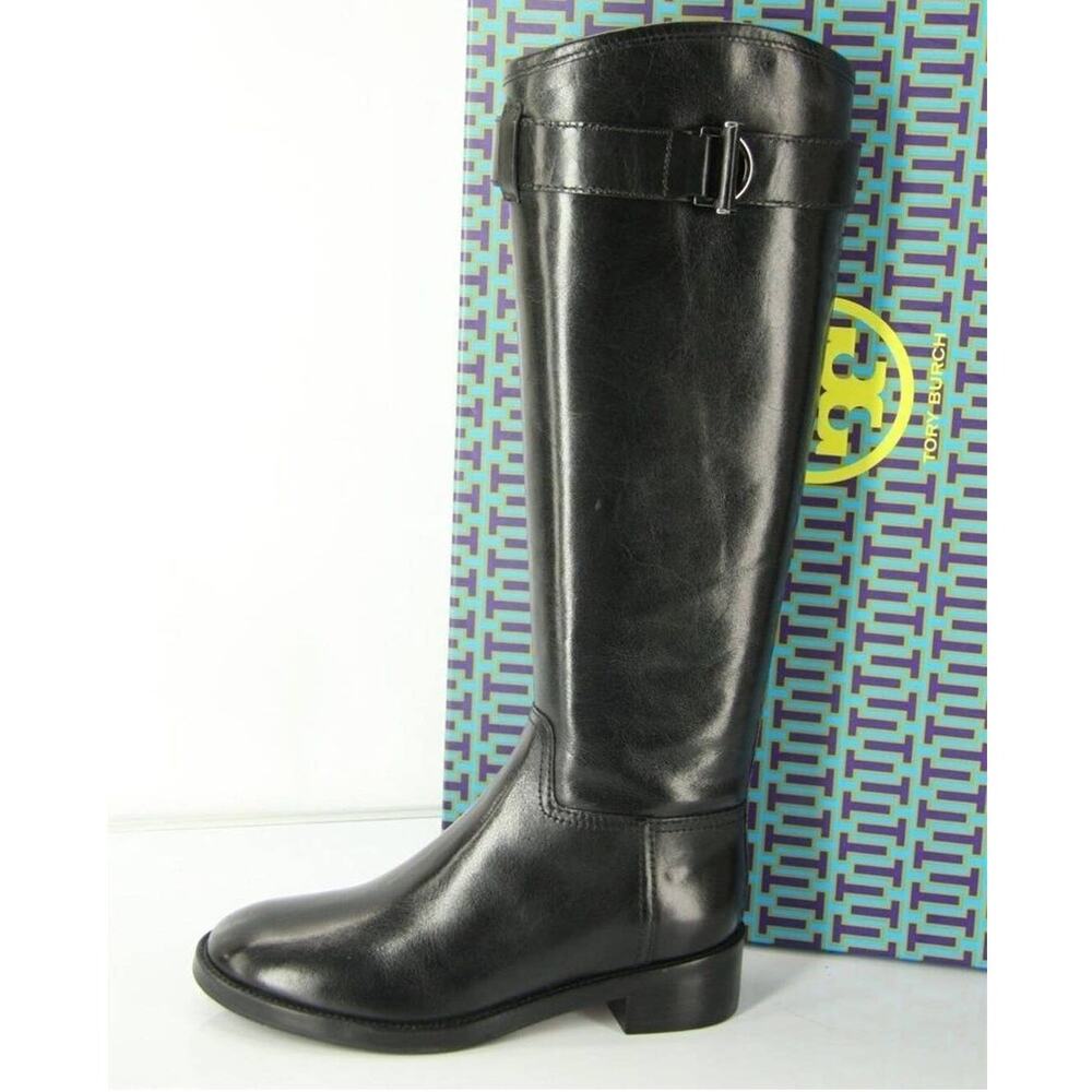 Tory Burch Grace Classic Tall Knee High Riding Boots  Belted Top New